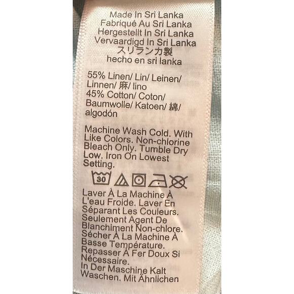 J. Crew Linen Cotton Blend Wide Leg Paperbag Pants Soft Aqua Blue BG359 Size M - Picture 11 of 11